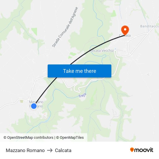 Mazzano Romano to Calcata map