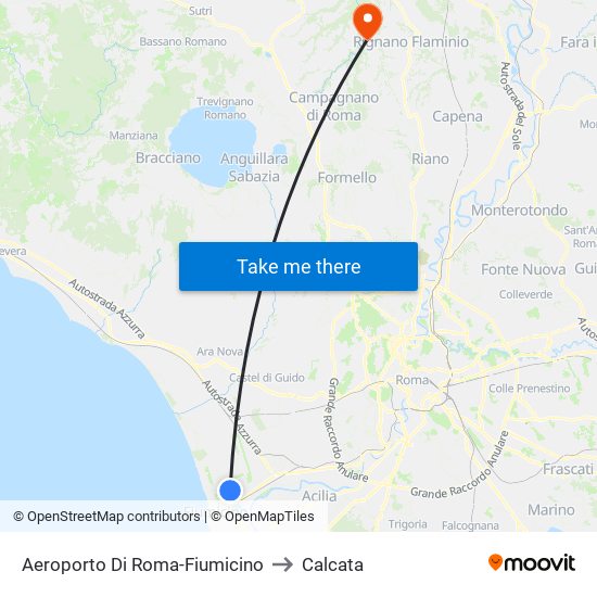 Aeroporto Di Roma-Fiumicino to Calcata map
