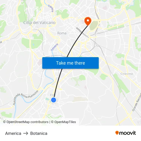 America to Botanica map