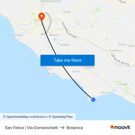 San Felice | Via Domenichelli to Botanica map