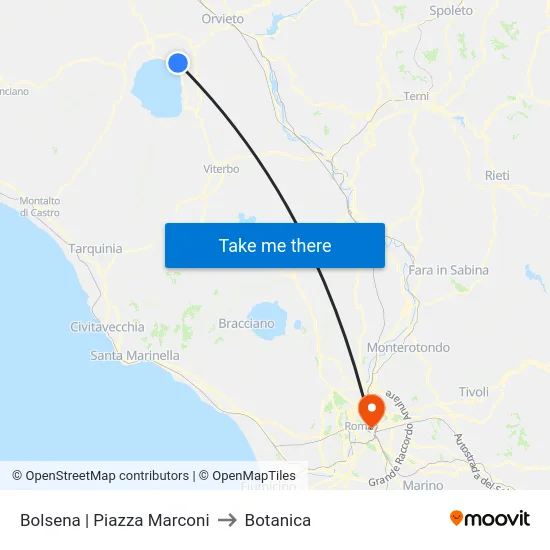 Bolsena | Piazza Marconi to Botanica map
