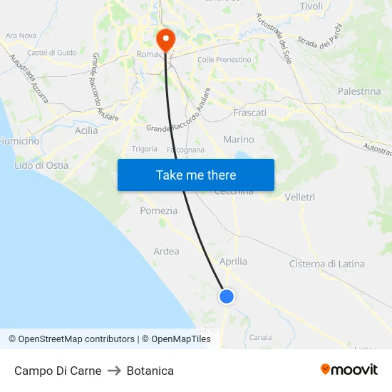 Campo Di Carne to Botanica map
