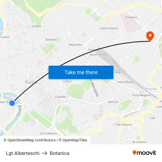 Lgt Alberteschi to Botanica map