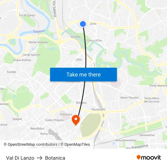 Val Di Lanzo to Botanica map
