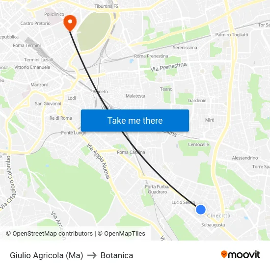 Giulio Agricola (Ma) to Botanica map