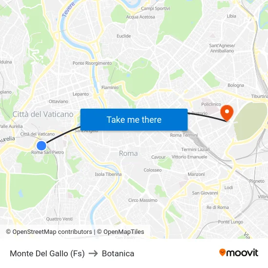 Monte Del Gallo (Fs) to Botanica map