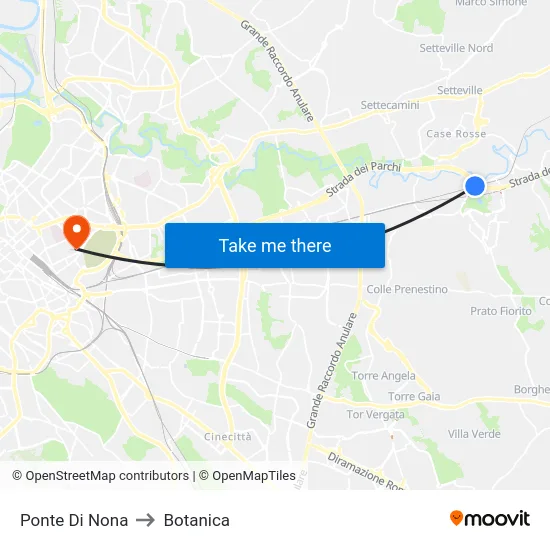 Ponte Di Nona to Botanica map