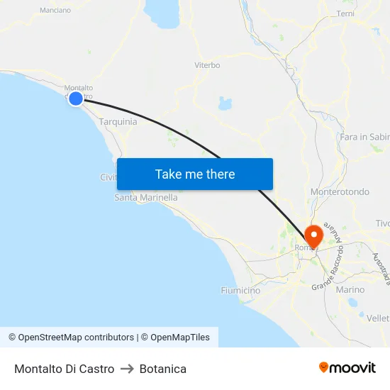 Montalto Di Castro to Botanica map