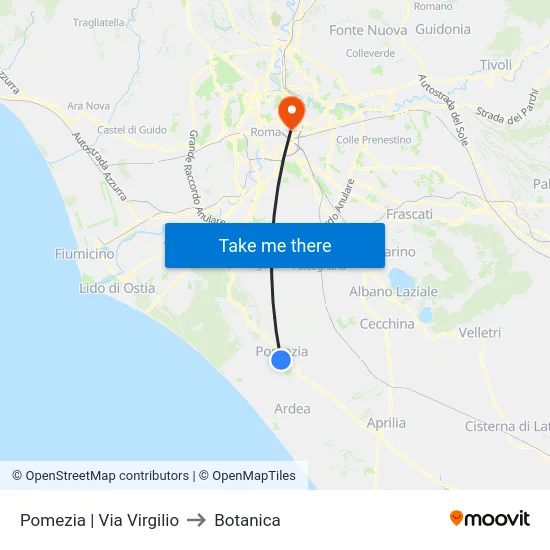 Pomezia | Via Virgilio to Botanica map