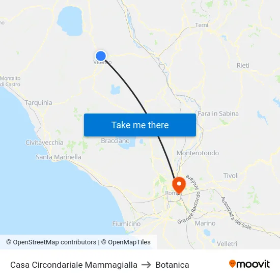 Casa Circondariale Mammagialla to Botanica map