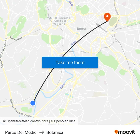 Medical Park to Botanica map