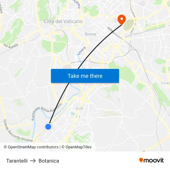 Tarantelli to Botanica map