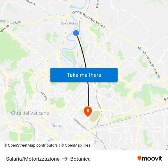 Salaria/Motorizzazione to Botanica map