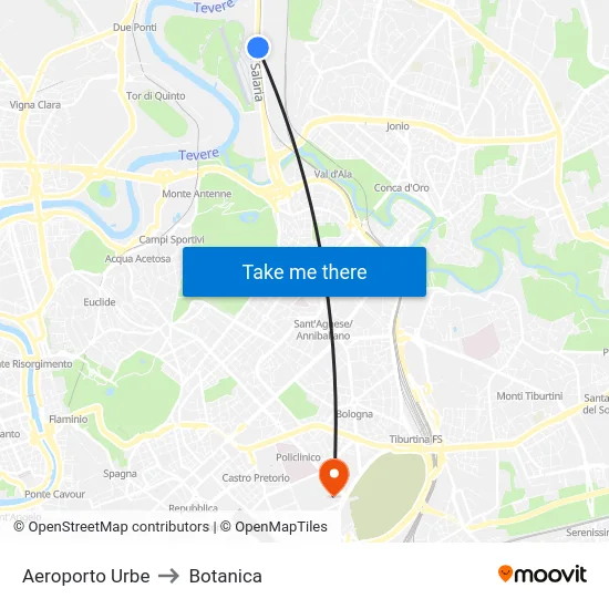 Aeroporto Urbe to Botanica map
