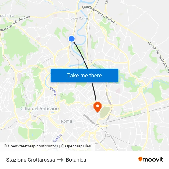 Stazione Grottarossa to Botanica map