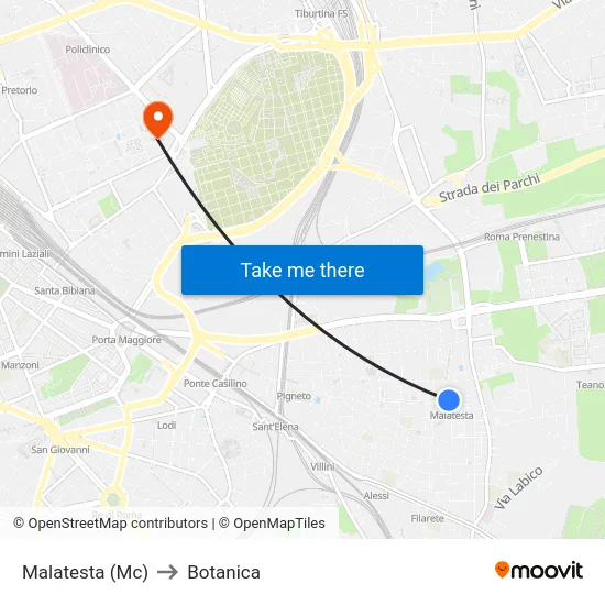 Malatesta (Mc) to Botanica map