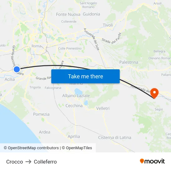 Crocco to Colleferro map