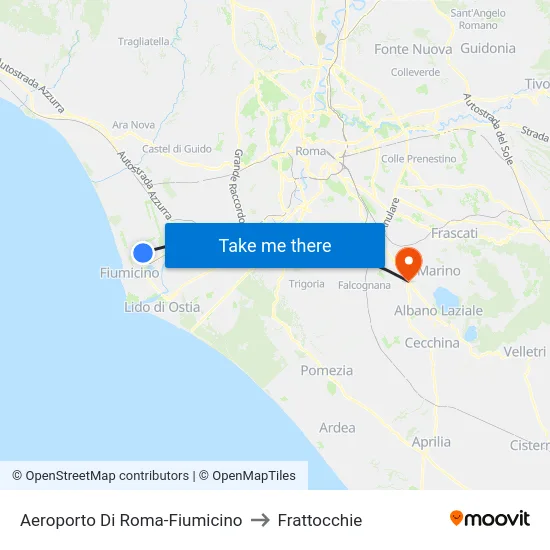 Aeroporto Di Roma-Fiumicino to Frattocchie map