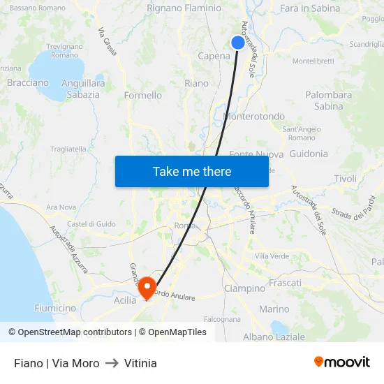 Fiano via Moro to Vitinia map