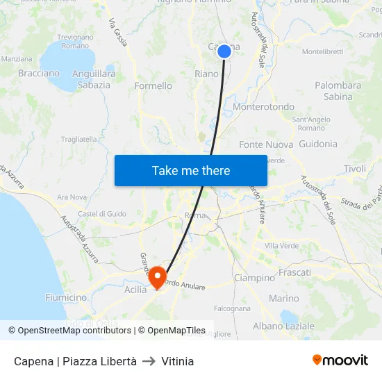 Capena | Liberty Square to Vitinia map