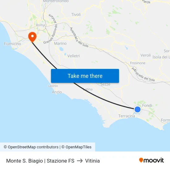 Monte S. Biagio | Stazione FS to Vitinia map