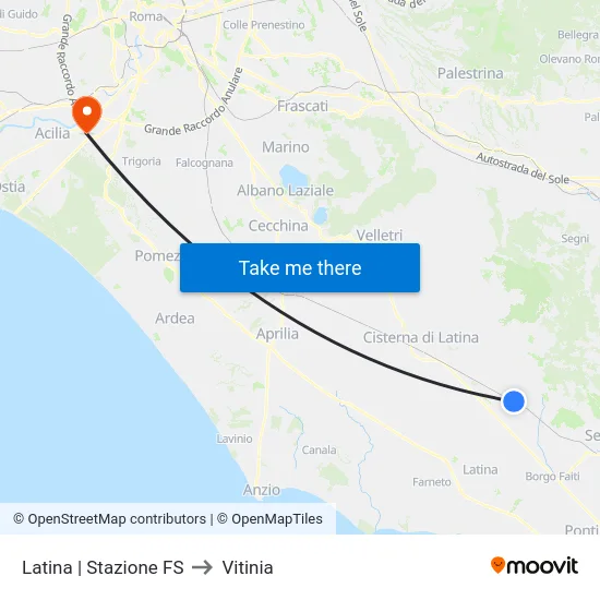 Latina | Stazione FS to Vitinia map