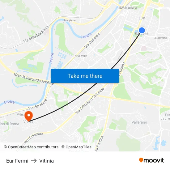 Eur Fermi to Vitinia map