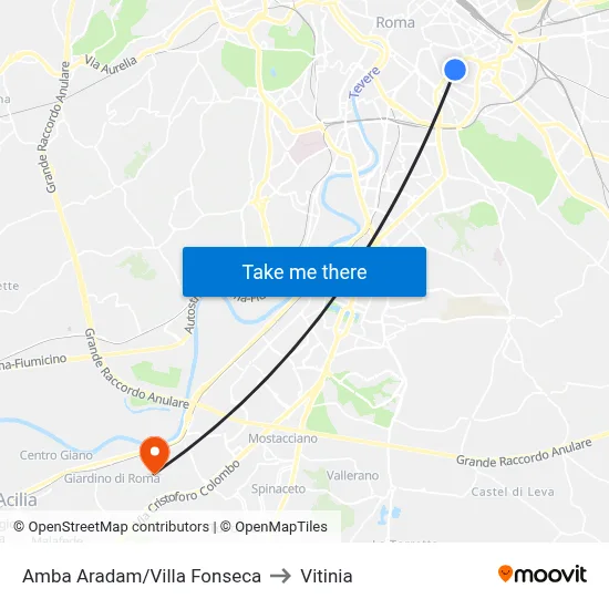 Amba Aradam/Villa Fonseca to Vitinia map