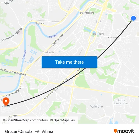Grezar/Ossola to Vitinia map