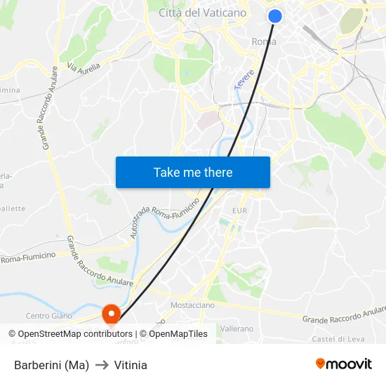 Barberini (Ma) to Vitinia map