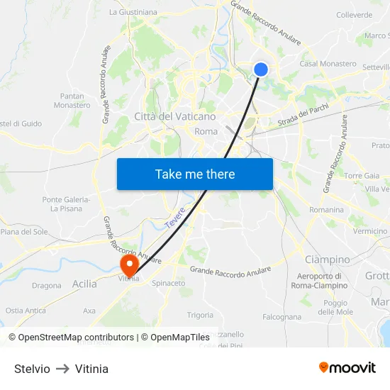 Stelvio to Vitinia map