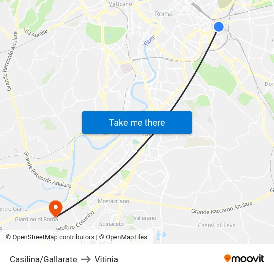Casilina/Gallarate to Vitinia map