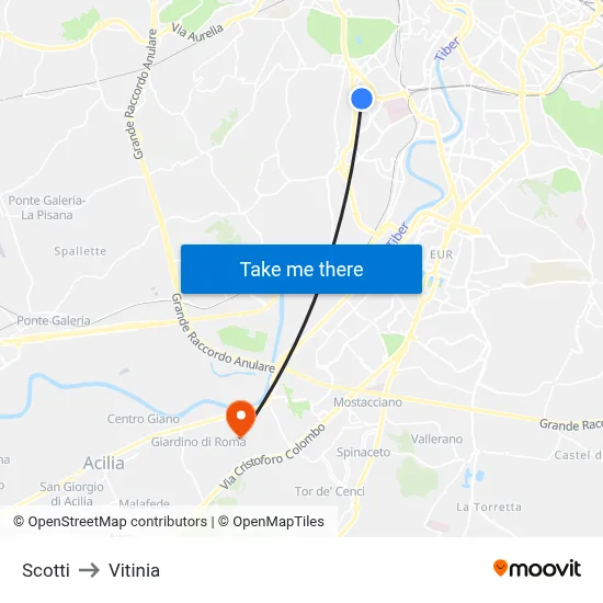 Scotti to Vitinia map