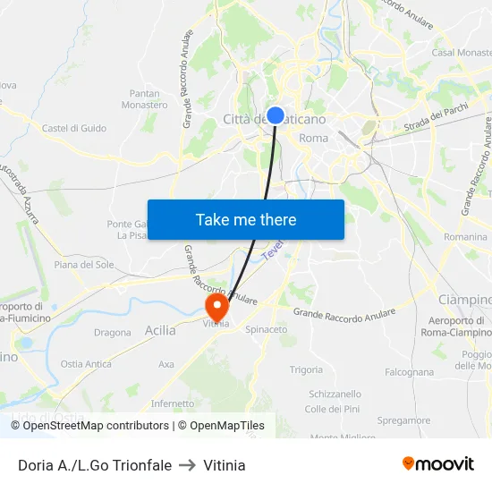 Doria A./L.Go Trionfale to Vitinia map
