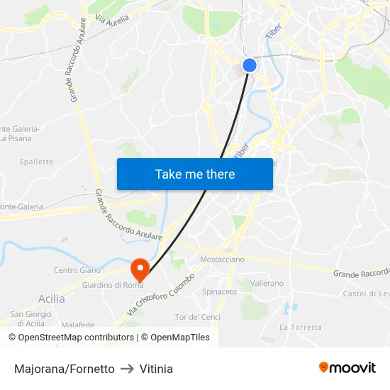 Majorana/Fornetto to Vitinia map