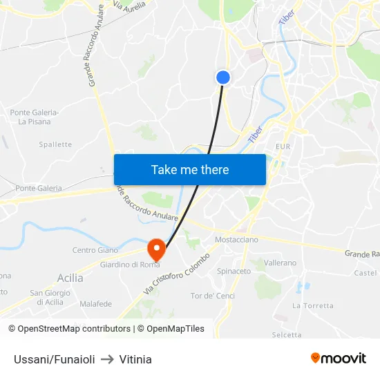 Ussani/Funaioli to Vitinia map