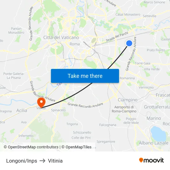 Longoni/Inps to Vitinia map