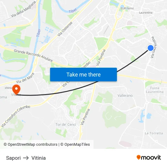 Flavors to Vitinia map