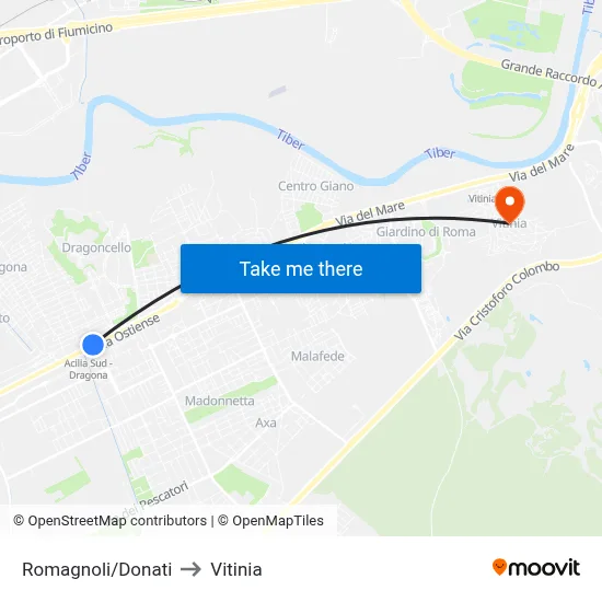 Romagnoli/Donati to Vitinia map