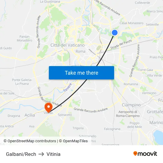 Galbani/Rech to Vitinia map