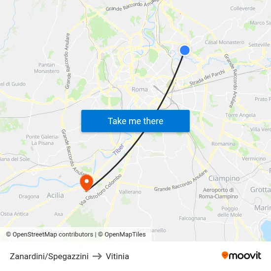 Zanardini/Spegazzini to Vitinia map