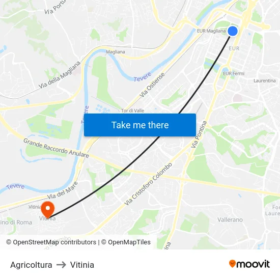 Agricoltura to Vitinia map