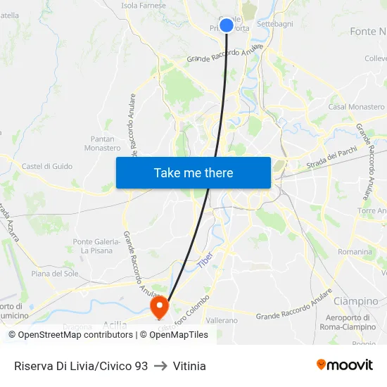 Livia Reserve/Number 93 to Vitinia map