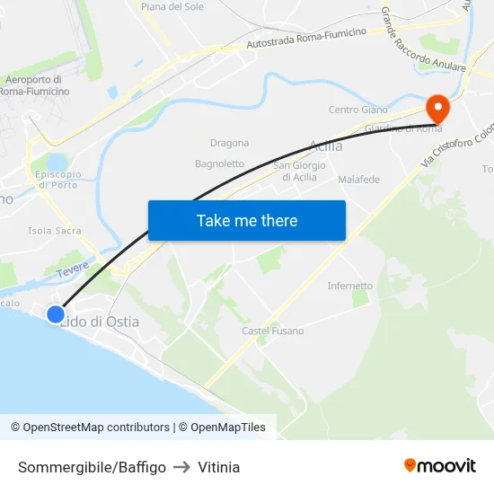 Sommergibile/Baffigo to Vitinia map