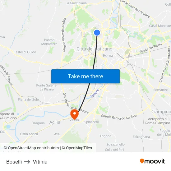 Boselli to Vitinia map