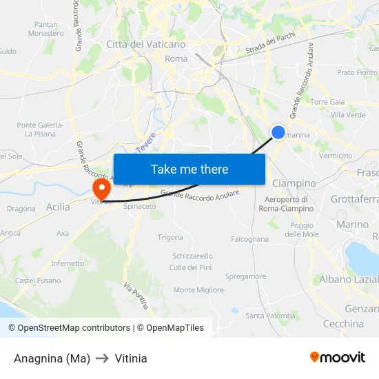 Anagnina (Ma) to Vitinia map