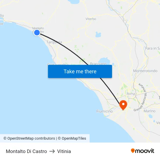 Montalto Di Castro to Vitinia map