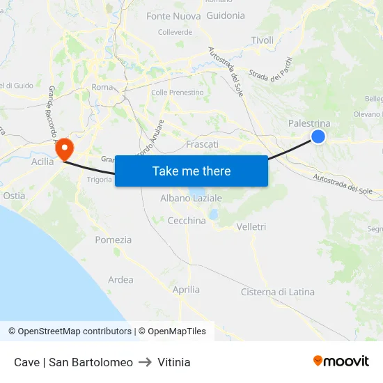 Cave | San Bartolomeo to Vitinia map
