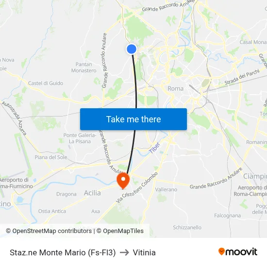 Monte Mario Station (FS-FL3) to Vitinia map