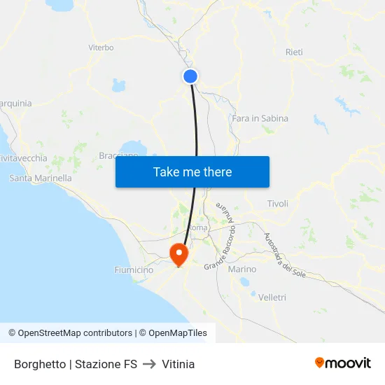 Borghetto | Stazione FS to Vitinia map